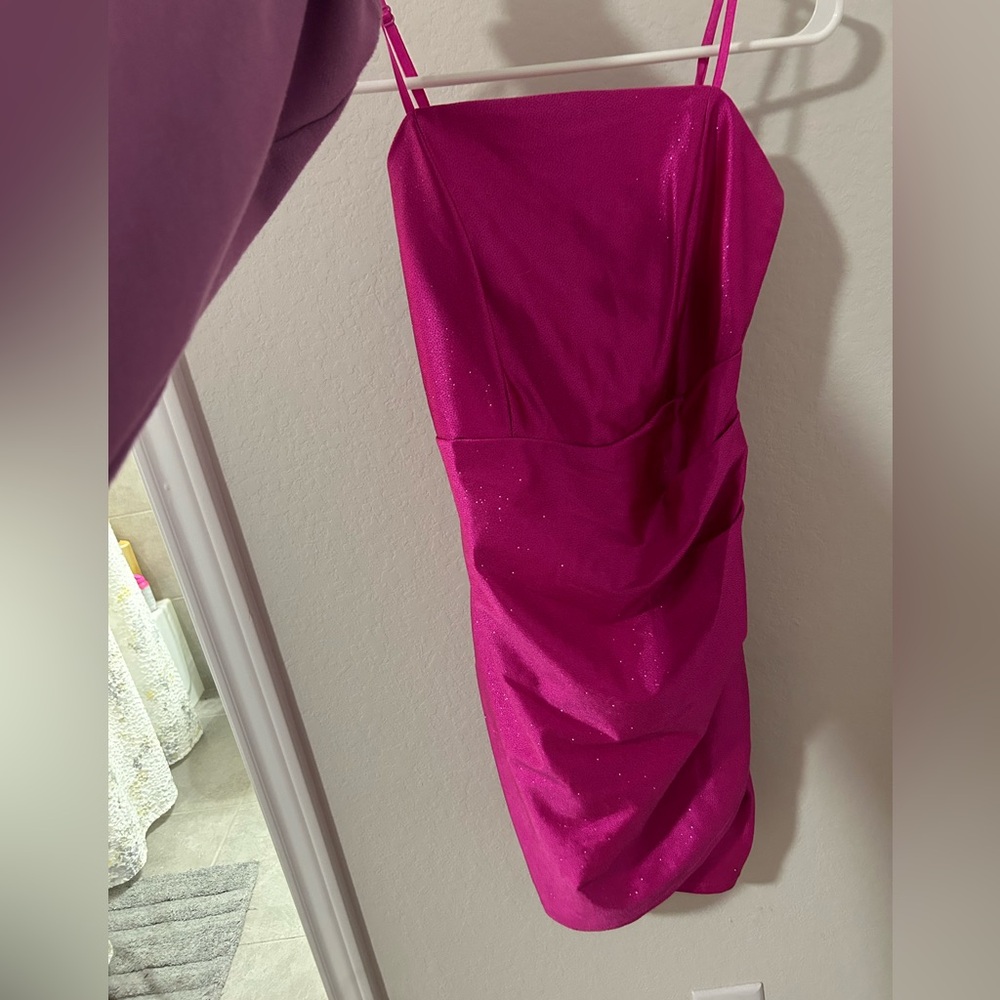 Hot Pink sparkly tight party dress